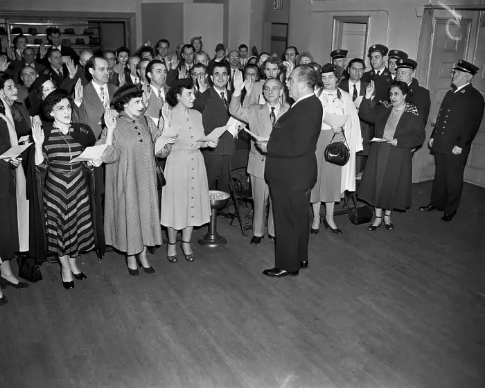 Framed Print : Grover Whalen Swearing In Opera Chorus Framed Print : Grover Whalen Swearing In Opera Chorus