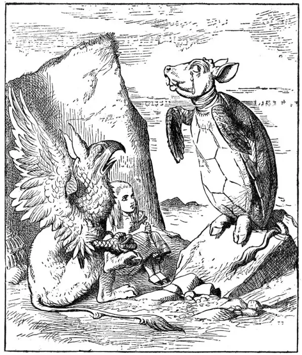 Framed Print : The Gryphon and Mock Turtle - Alice in Wonderland 1897 Framed Print : The Gryphon and Mock Turtle - Alice in Wonderland 1897