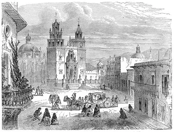 Guanajuato gran plaza Mexico engraving 1875