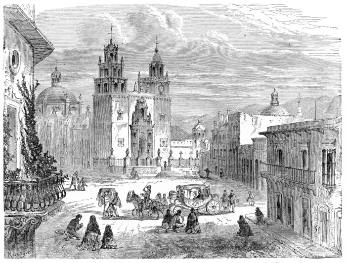 Framed Print : Guanajuato gran plaza Mexico engraving 1875 Framed Print : Guanajuato gran plaza Mexico engraving 1875