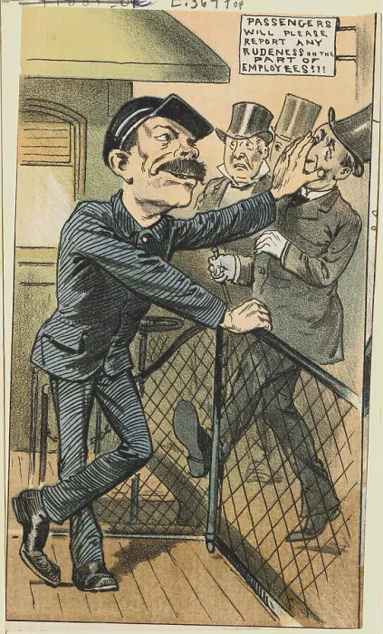 Framed Print : Guard Forcibly and Rudely Stopping Traveler at Passenger Gate Framed Print : Guard Forcibly and Rudely Stopping Traveler at Passenger Gate