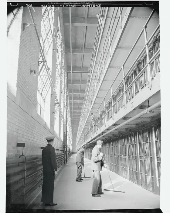 Framed Print : Guard and Prisoners Cleaning Cell Floor Framed Print : Guard and Prisoners Cleaning Cell Floor
