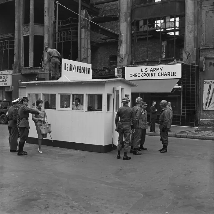 Framed Print : Guards At Checkpoint Charlie Framed Print : Guards At Checkpoint Charlie
