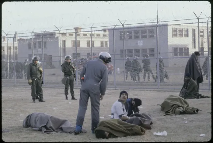 Framed Print : Guards and Inmates After Rioting Framed Print : Guards and Inmates After Rioting