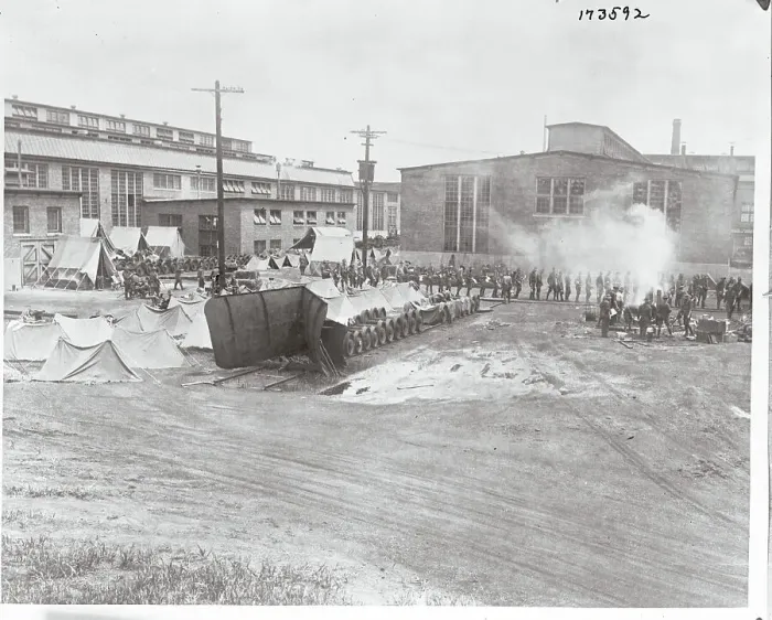 Framed Print : Guardsmen Guarding Alton Railway Yards