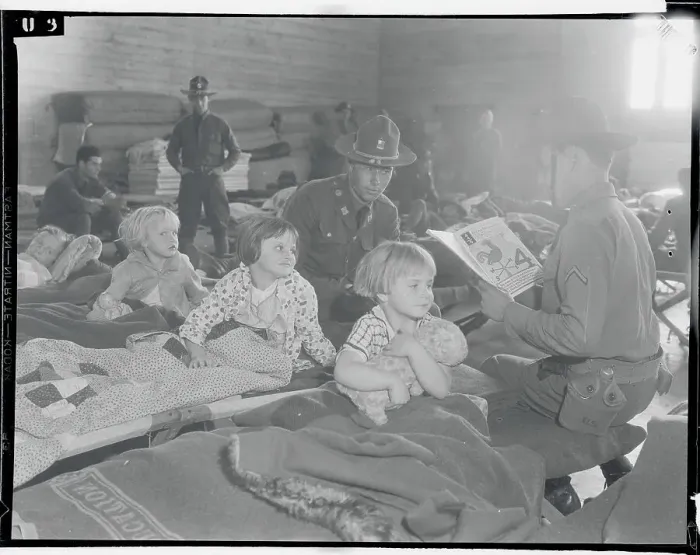 Framed Print : Guardsmen Playing with Young Children Framed Print : Guardsmen Playing with Young Children