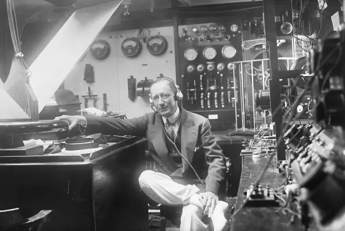 Framed Print : Guglielmo Marconi In Radio Room Framed Print : Guglielmo Marconi In Radio Room