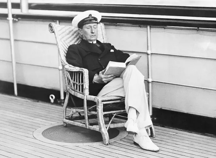 Framed Print : Guglielmo Marconi Reading Aboard Yacht Framed Print : Guglielmo Marconi Reading Aboard Yacht