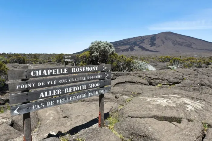 Framed Print : Guide for hikers at Piton de la Fournaise volcano, Piton de la Fournaise, La Reunion, Reunion, France Framed Print : Guide for hikers at Piton de la Fournaise volcano, Piton de la Fournaise, La Reunion, Reunion, France