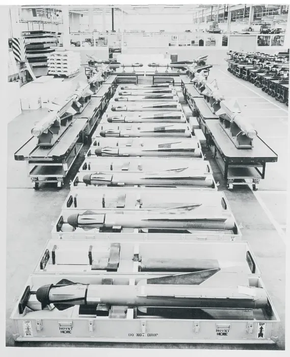 Framed Print : Guided Missiles Awaiting Shipment at Plant Framed Print : Guided Missiles Awaiting Shipment at Plant