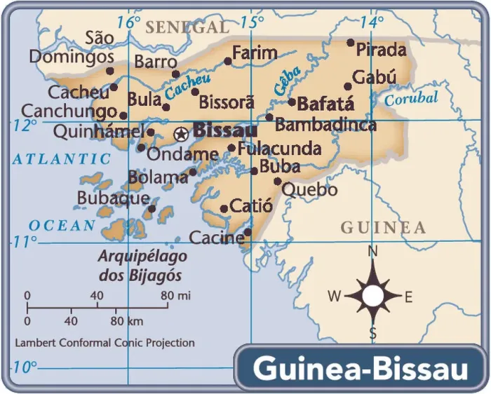 : Guinea-Bissau country map : Guinea-Bissau country map