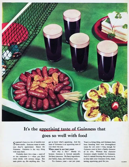 Framed Print : Guinness. 1955: Advertisement for Guinness stout ale showing a range of Framed Print : Guinness. 1955: Advertisement for Guinness stout ale showing a range of