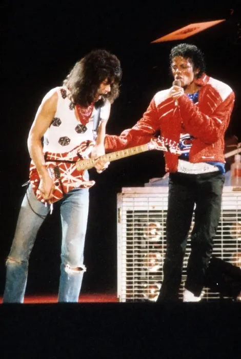 Framed Print : Guitarist Van Halen Joins Pop Star Jackson To Perform Beat It Framed Print : Guitarist Van Halen Joins Pop Star Jackson To Perform Beat It