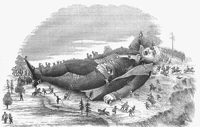 Framed Print : Gulliver Tied Down by Lilliputians Framed Print : Gulliver Tied Down by Lilliputians