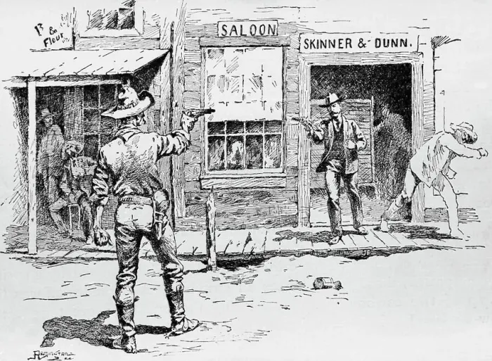 Framed Print : Gun Fight in Mining Town Framed Print : Gun Fight in Mining Town
