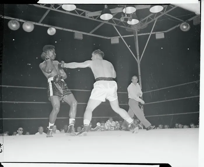 Framed Print : Gus Lesnevich Throwing a Left Punch Framed Print : Gus Lesnevich Throwing a Left Punch