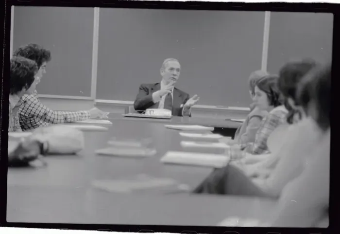 Framed Print : Gus Levy Sitting at Head of Conference Table at Meeting Framed Print : Gus Levy Sitting at Head of Conference Table at Meeting