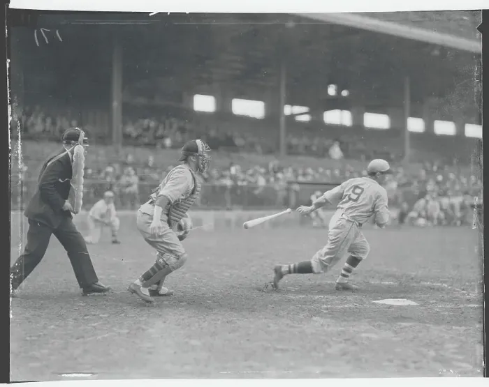 Framed Print : Gus Mancuso Dropping Baseball Bat for Run Framed Print : Gus Mancuso Dropping Baseball Bat for Run