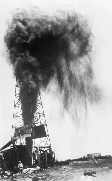 Framed Print : Gushing Oil Well Framed Print : Gushing Oil Well