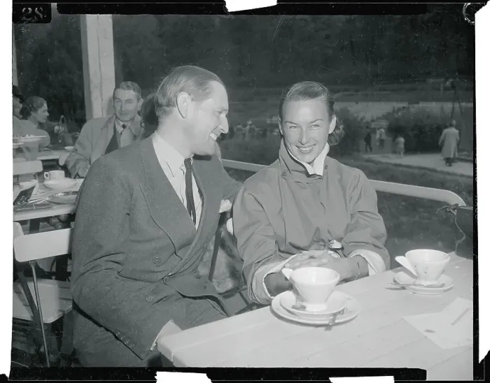 Framed Print : Gussie Moran Talking with Von Cramm Framed Print : Gussie Moran Talking with Von Cramm