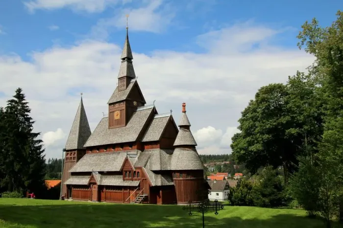 Framed Print : Gustav Adolf Stave church in Hahnenklee, Goslar
