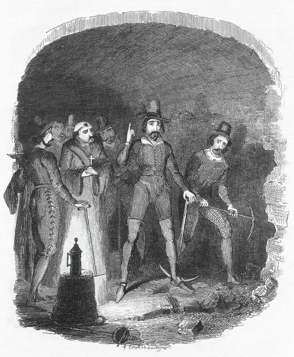 Framed Print : Guy Fawkes and Others Attempting Gunpowder Plot Framed Print : Guy Fawkes and Others Attempting Gunpowder Plot