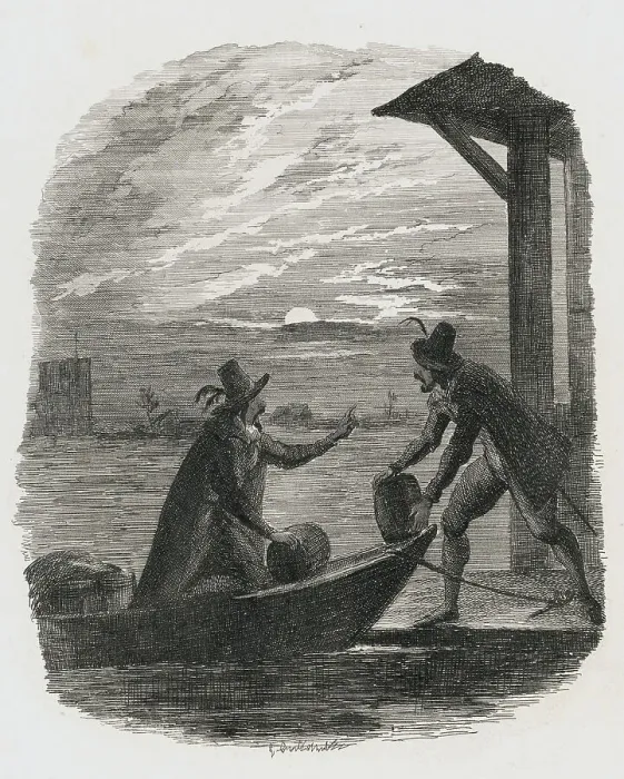 Framed Print : Guy Fawkes and Catesby Exporting Gun Powder Under Moonlight Framed Print : Guy Fawkes and Catesby Exporting Gun Powder Under Moonlight