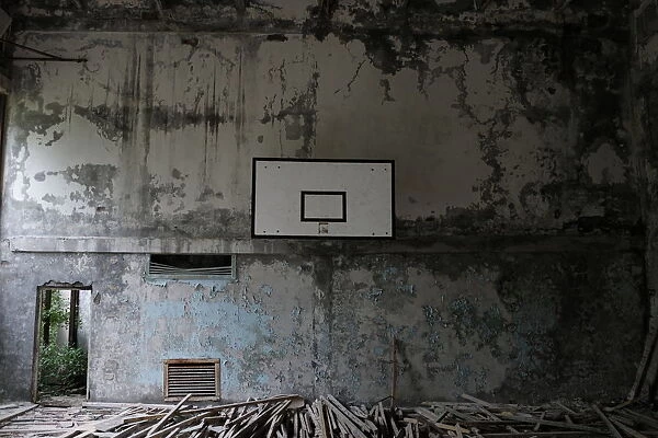 Gymnasium. Ghost town of Pripyat, near the Chernobyl nuclear reactor