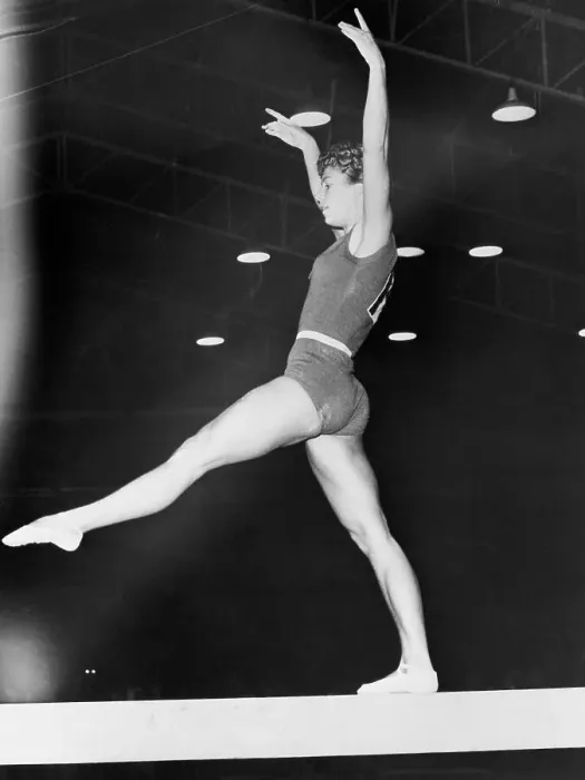 Framed Print : Gymnast Balancing on Beam Framed Print : Gymnast Balancing on Beam