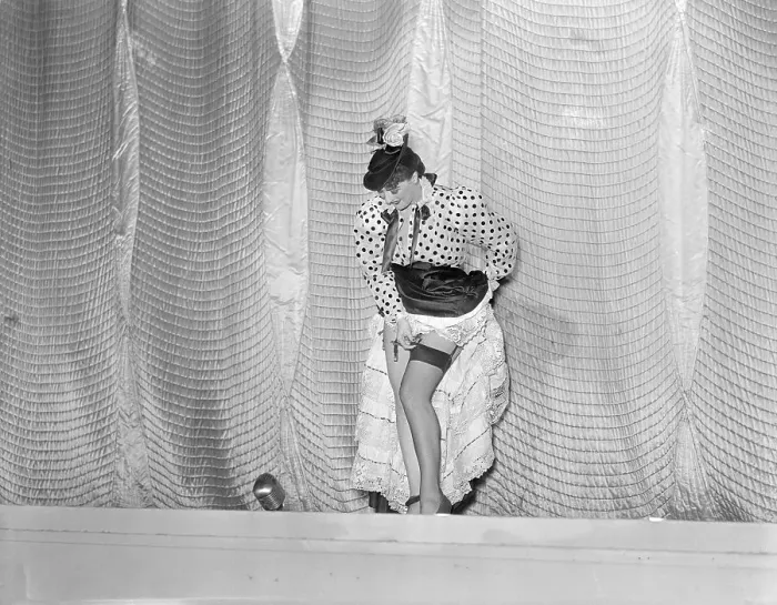 Framed Print : Gypsy Rose Lee Stripping