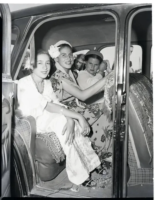 Framed Print : Gypsy Women Arrive to Wedding in Car Framed Print : Gypsy Women Arrive to Wedding in Car