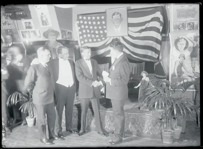 Framed Print : Will H. Hays Being Congratulated by Press Club President