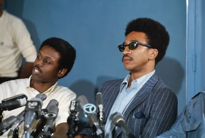 Framed Print : H. Rap Brown and Ralph Featherstone Speaking at a Press Conference Framed Print : H. Rap Brown and Ralph Featherstone Speaking at a Press Conference