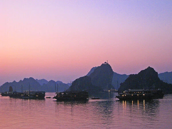 Ha Long Bay after sunset