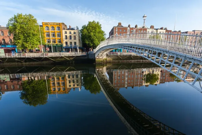 Framed Print : The Ha penny bridge in Dublin City, Ireland Framed Print : The Ha penny bridge in Dublin City, Ireland