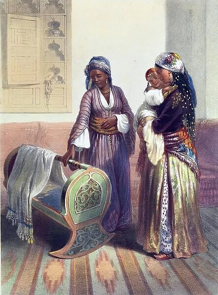 Habesh or Abyssinian Slave, Characters, Costumes and Ways of Life, in the Valley of the Nile, 1790, Egypt, Historic, digitally restored reproduction from a 19th century original