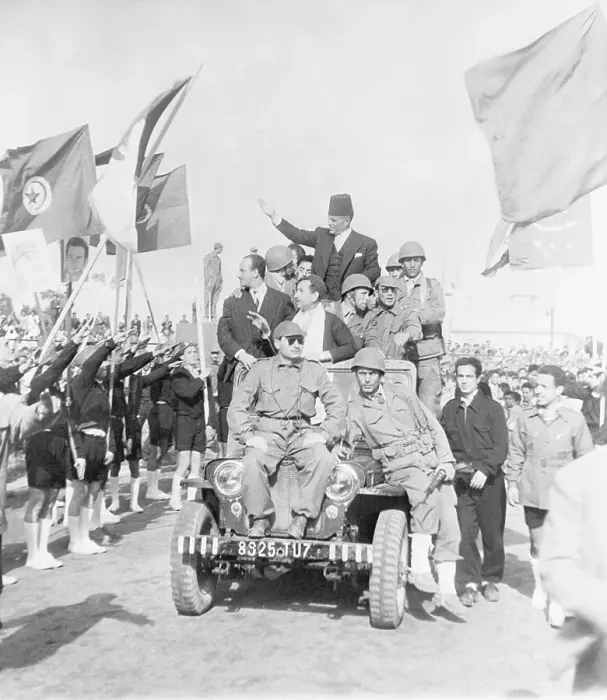 Framed Print : Habib Bourguiba Arriving for Festival Framed Print : Habib Bourguiba Arriving for Festival