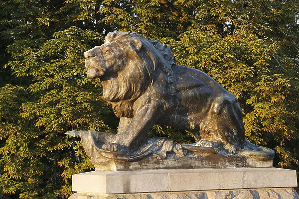 Hackher Lion on Schlossberg, castle hill, Graz, Styria, Austria, Europe, PublicGround