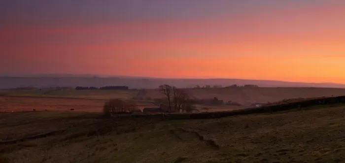 Framed Print : Hadrians Wall at Sunset Framed Print : Hadrians Wall at Sunset