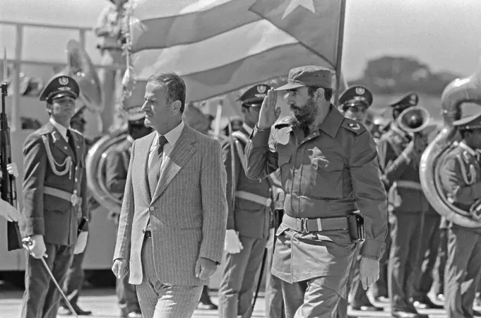 Framed Print : Hafez Al Assad W / Saluting Fidel Castro Framed Print : Hafez Al Assad W / Saluting Fidel Castro