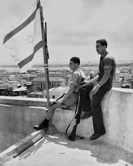 Framed Print : Haganah Soldiers With Israeli Flag Framed Print : Haganah Soldiers With Israeli Flag