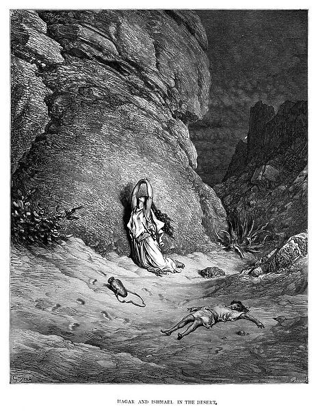 Hagar and Ishmael in the desert 1870