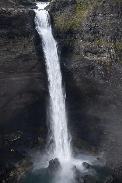 Haifoss waterfall on Fossa i Thjosardal river, Southern Region, Iceland