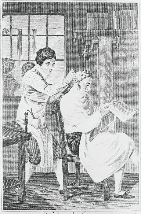 Framed Print : Hairdresser Working on Customer Framed Print : Hairdresser Working on Customer