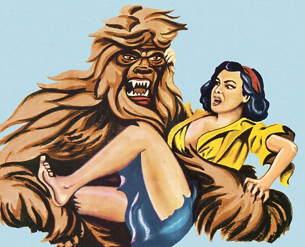 Hairy Beast Carrying Woman