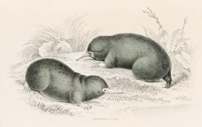Framed Print : Hairy Echidna engraving 1855 Framed Print : Hairy Echidna engraving 1855