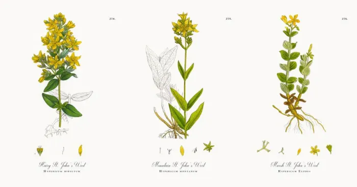 Framed Print : Hairy St. Johnas Wort, Hypericum hirsutum, Victorian Botanical Illustration, 1863 Framed Print : Hairy St. Johnas Wort, Hypericum hirsutum, Victorian Botanical Illustration, 1863
