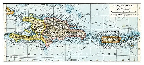 Haiti Puerto Rico map 1896