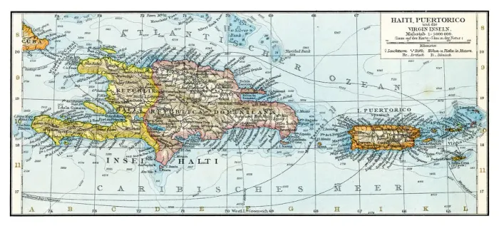 Framed Print : Haiti Puerto Rico map 1896 Framed Print : Haiti Puerto Rico map 1896