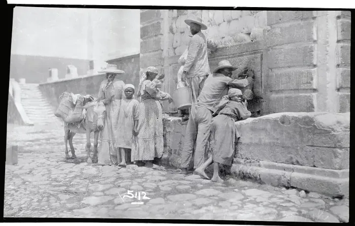 Framed Print : Haitian natives at fountain Framed Print : Haitian natives at fountain